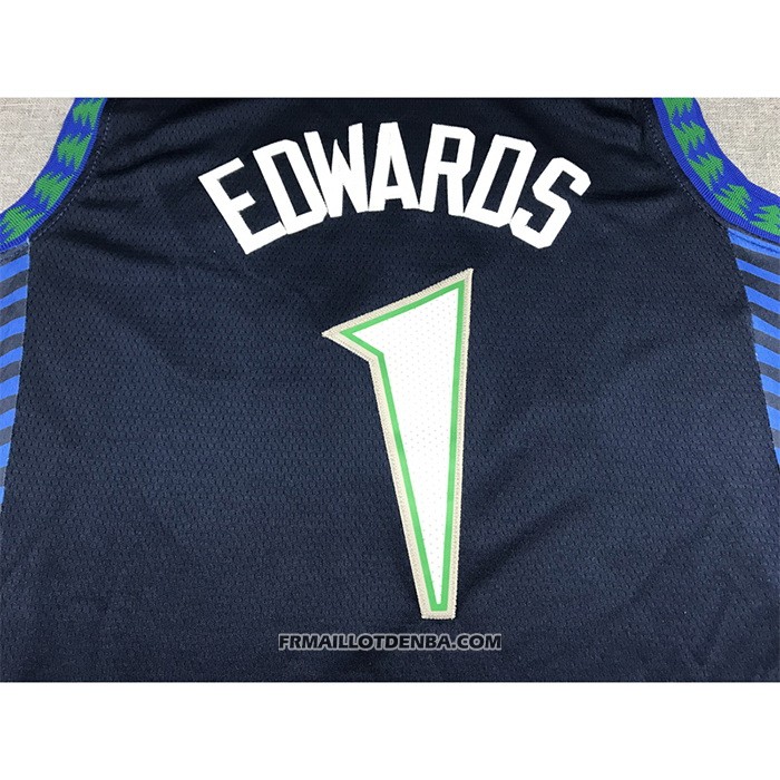 Maillot Minnesota Timberwolves Anthony Edwards NO 1 Ville 2021-22 Bleu